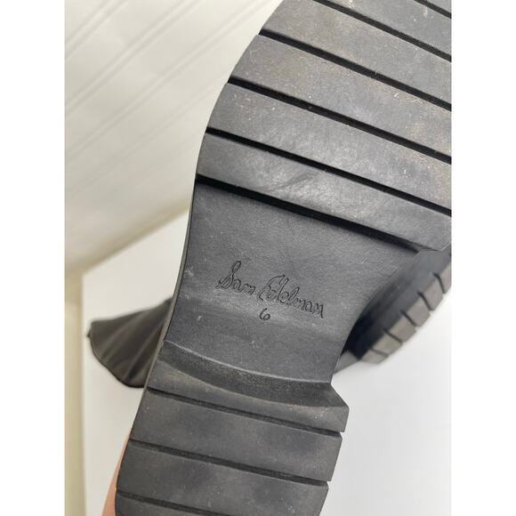 Sam Edelman Larina Tall Knee High Boot Waterproof Black Leather 6M 90s Edge Chic - Picture 7 of 13